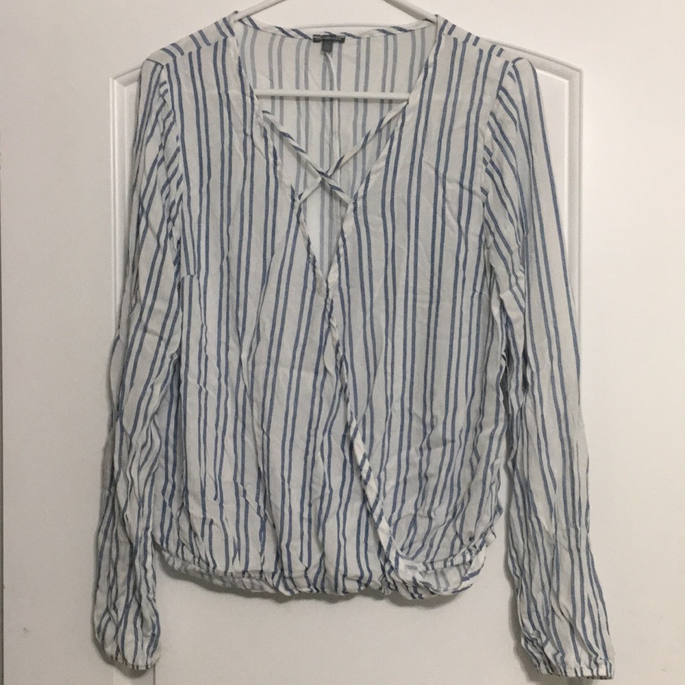 Charlotte Russe Striped Caged Wrap Top